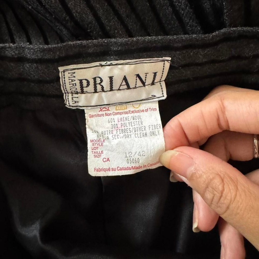 Vintage 90s Stripe Pencil Skirt black velvet gray wool - Picture 5 of 7